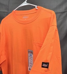 NWT! Dickies Cool & Dry Short-Sleeve Shirt Pocket Neon Orange Men’s Large Tall