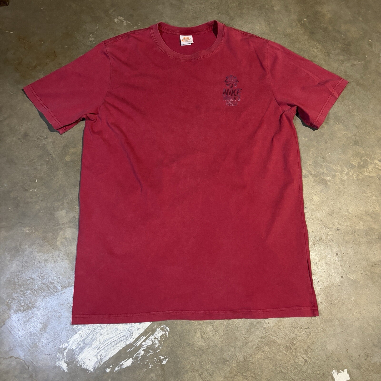 Nike Pinwheel Track & Field Graphic T Shirt Men’s 2XL Red Organic Cotton