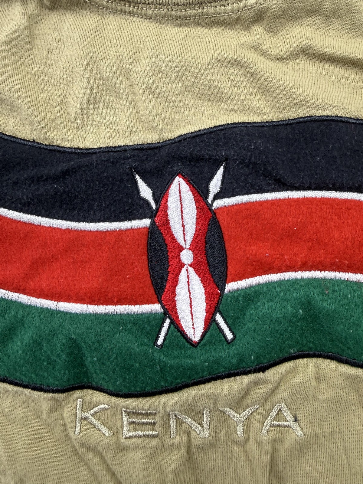 Punch Shirt Mens XL Green Kenya Flag Graphic Tee Embroidered Travel Souvenir gallery