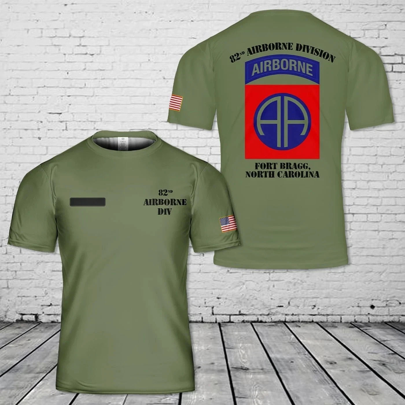 Custom Name US Army 82nd Airborne Division Fort Bragg T-Shirt 3D Fullsize gallery