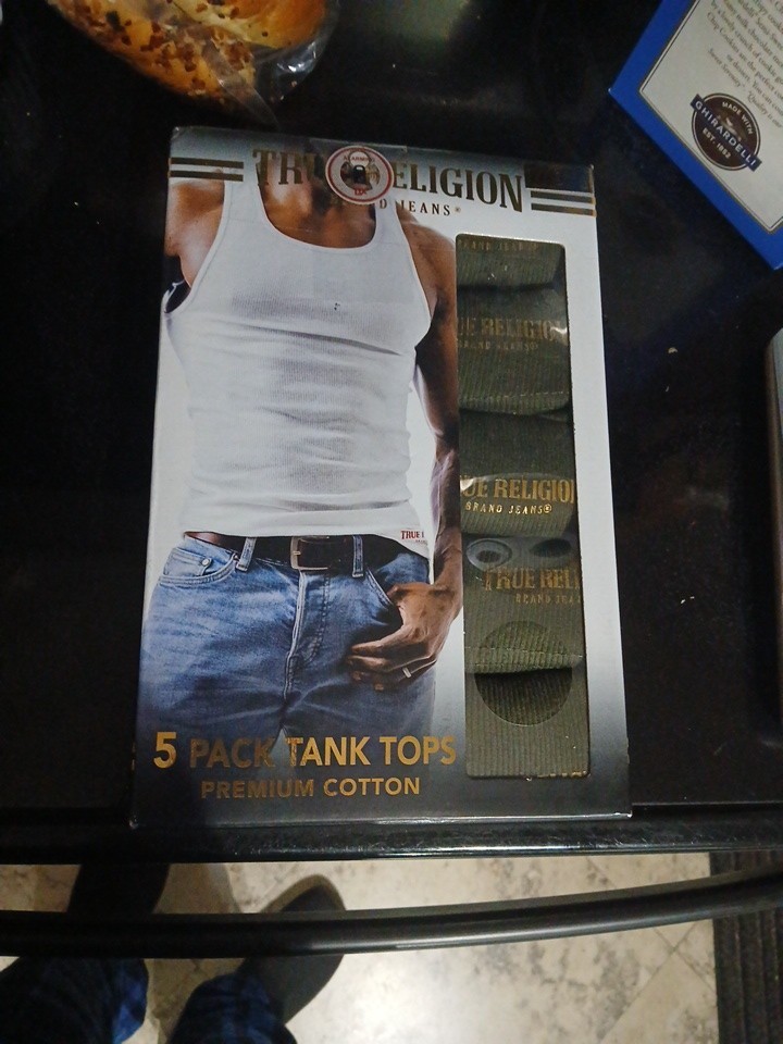 TRUE RELIGION 5 PACK TANK TOPS MEN Small Green gallery