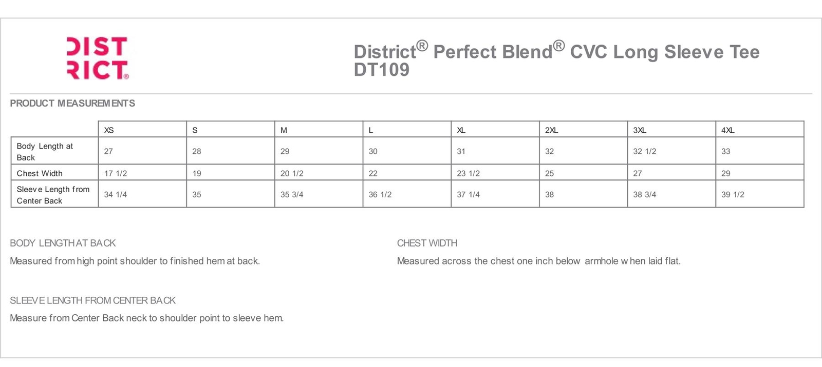 District Mens Long Sleeve Perfect Blend CVC T-Shirt DT109 gallery