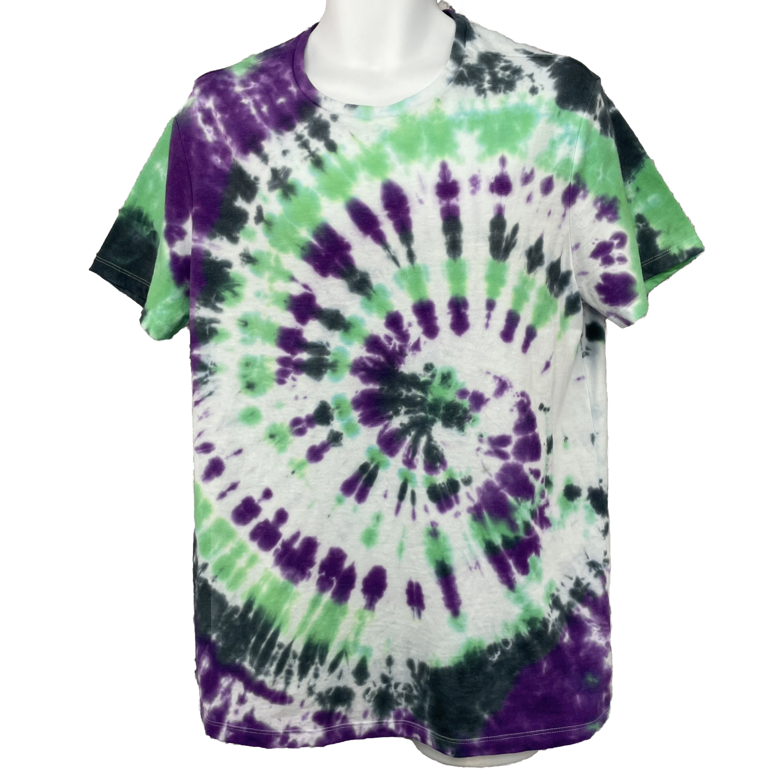 Purple Green Tie Dye T Shirt/ Men’s (L) Good fellow Cotton Polyester Blend gallery