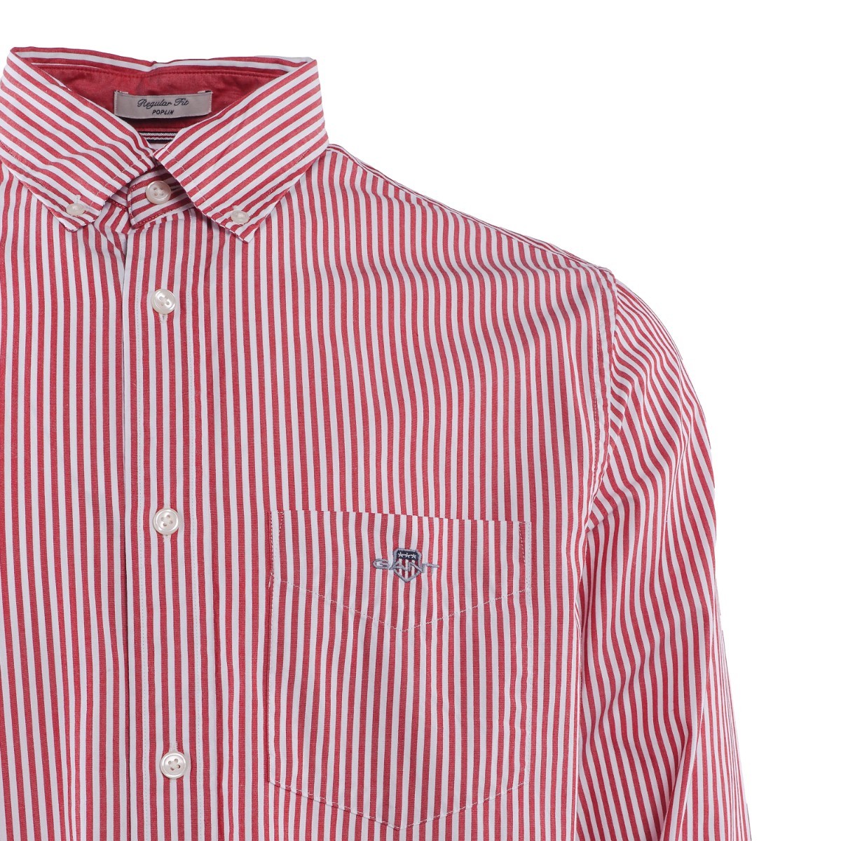 GANT men's shirt long sleeve 100% cotton striped red business size L gallery