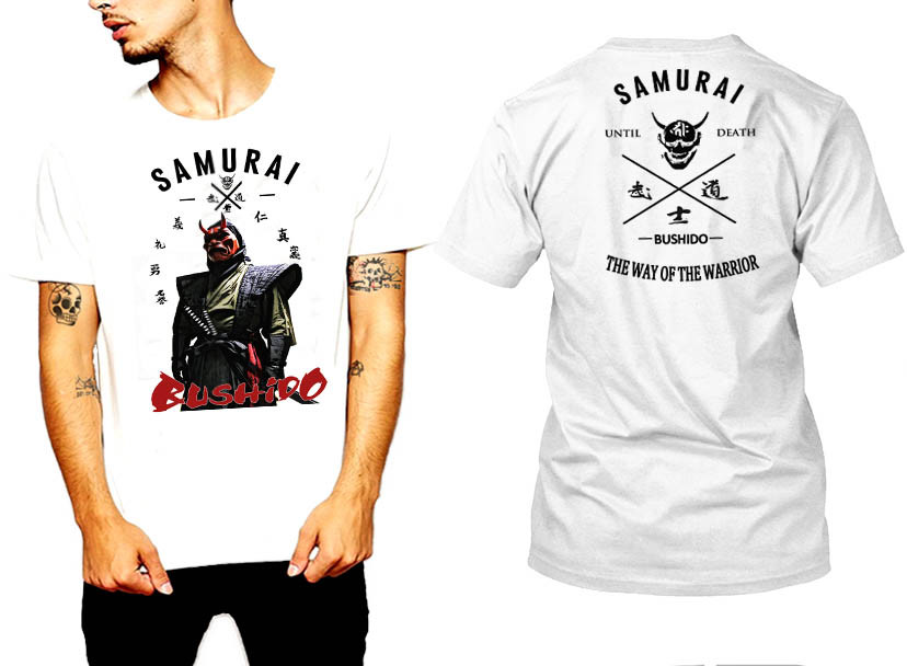 Samurai “til Death T-Shirt Japanese Shogun Assassins Bushido Anime Katana