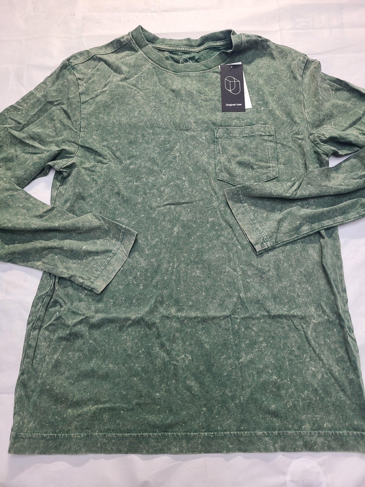 Men’s Long Sleeve T-Shirt Original Use Green Size Small