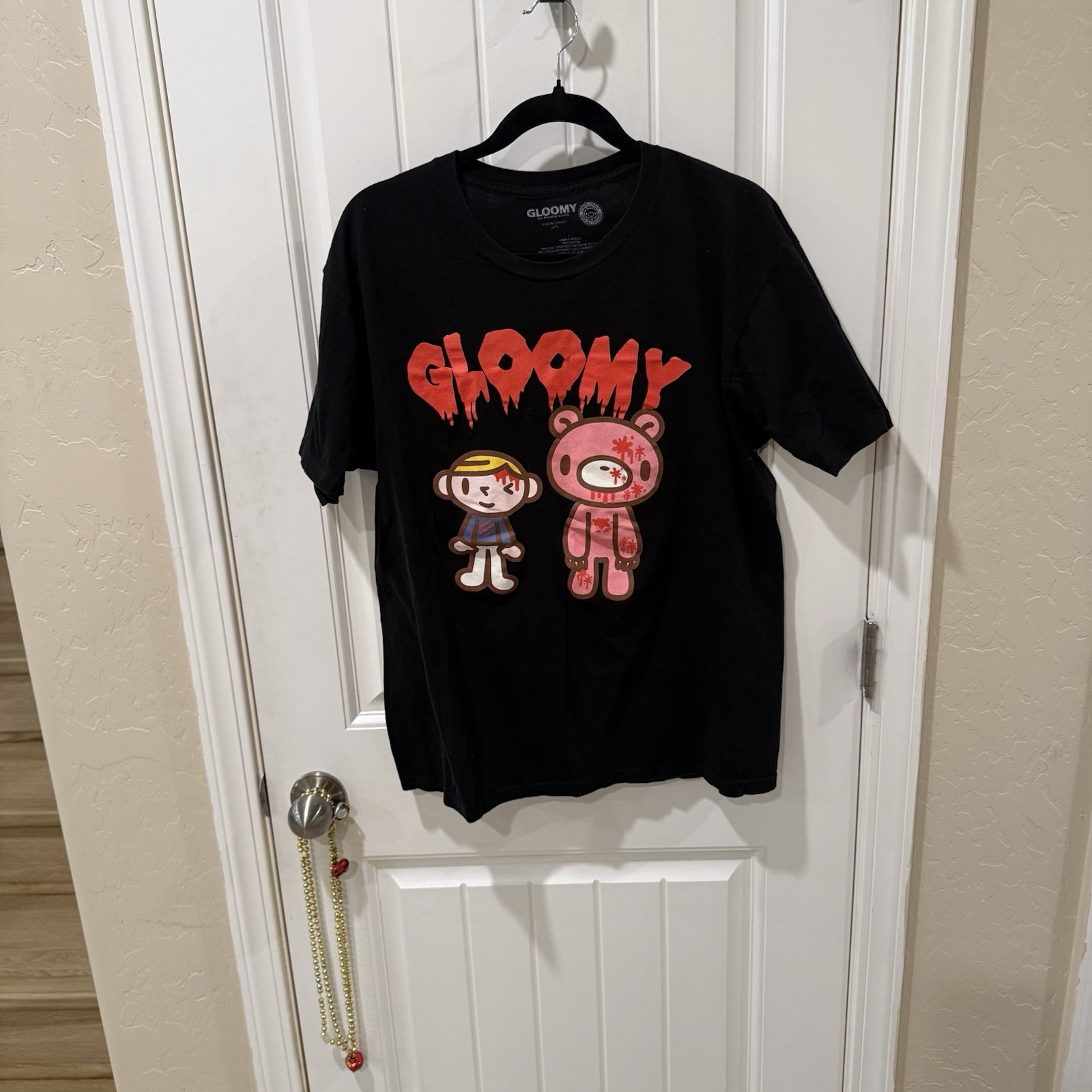 Gloomy Bear Graphic T-Shirt Black Anime Horror Tee Size L gallery