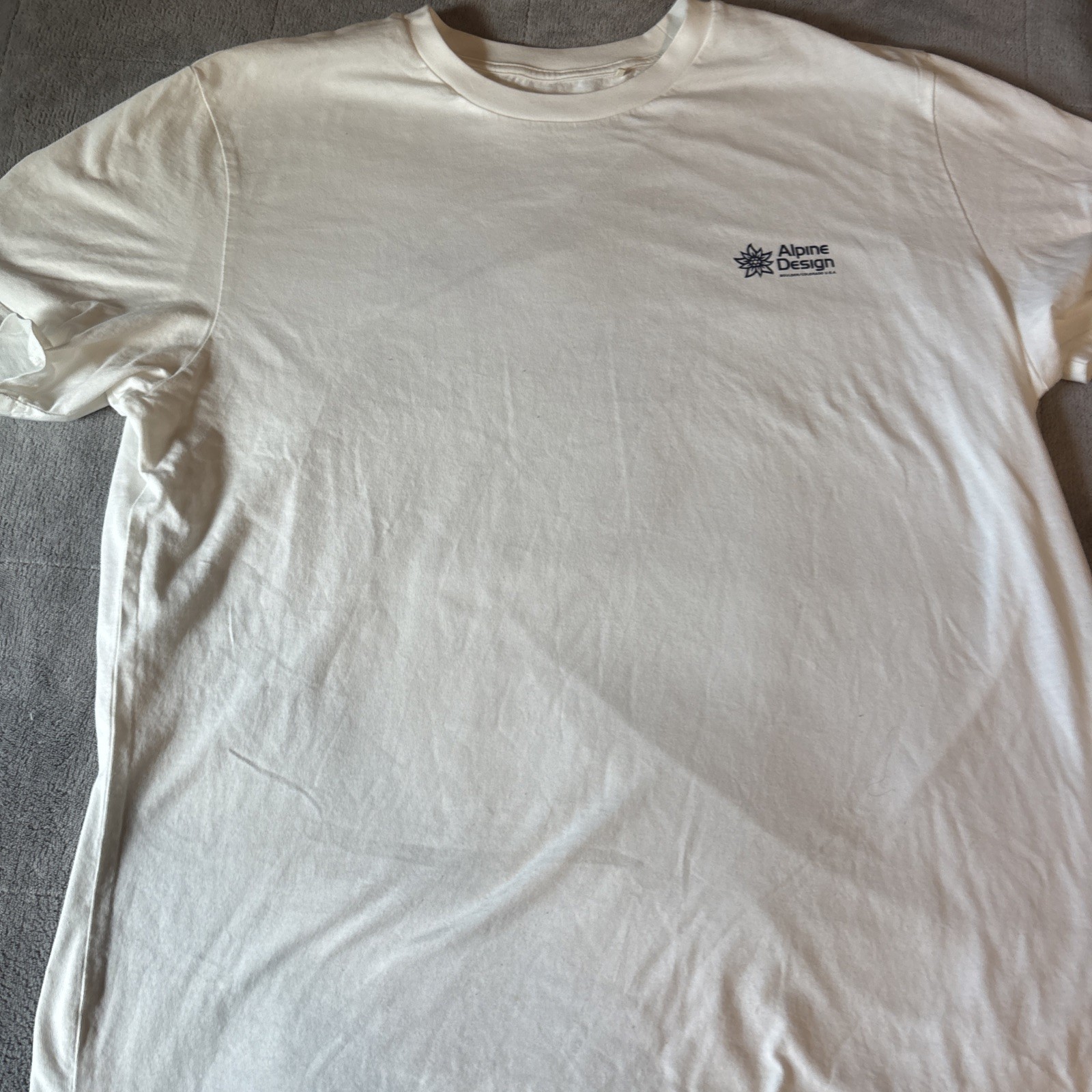 Alpine Design Organic Cotton Rocky Mountains Colorado Mens T Shirt Size XL White gallery
