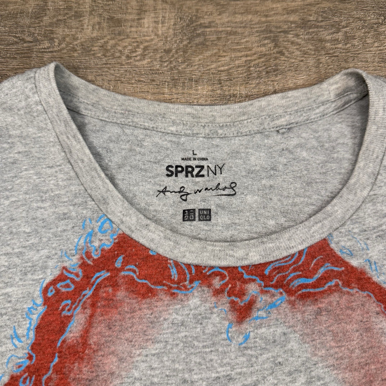 Uniqlo SPRZ NY Andy Warhol Mens T-Shirt Size Large Gray Face Cartoon Graphic B11 gallery