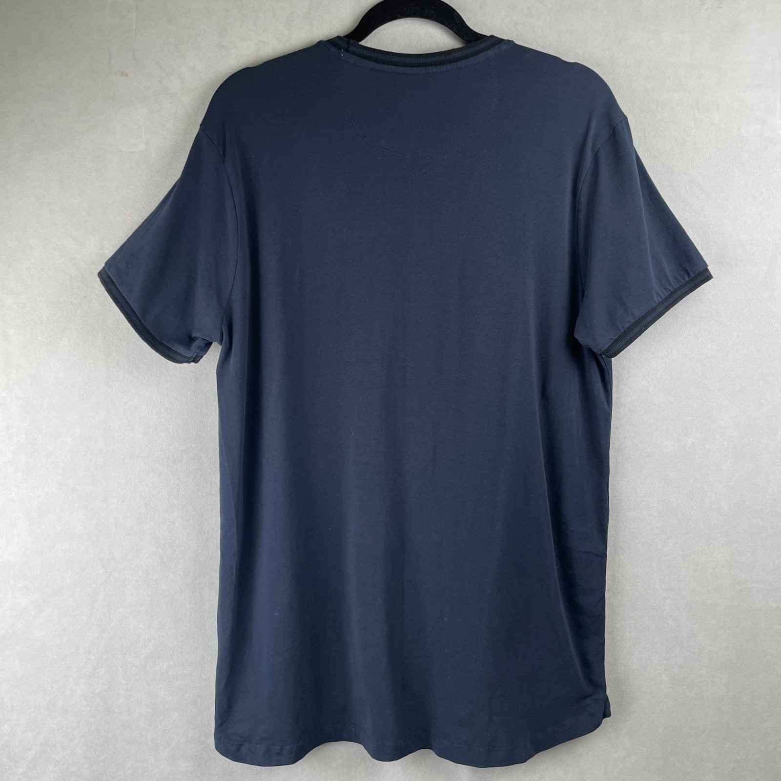 Kenneth Cole New York Men Navy Blue Cotton Stretch Crew Neck Chic T-Shirt Size M gallery