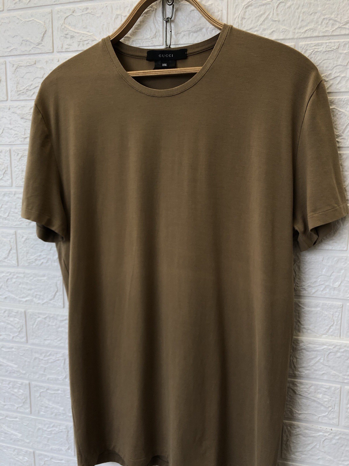 GUCCI Men's Luxury T-Shirt Brown Cotton Stretch Made in Italy Size XXL gallery
