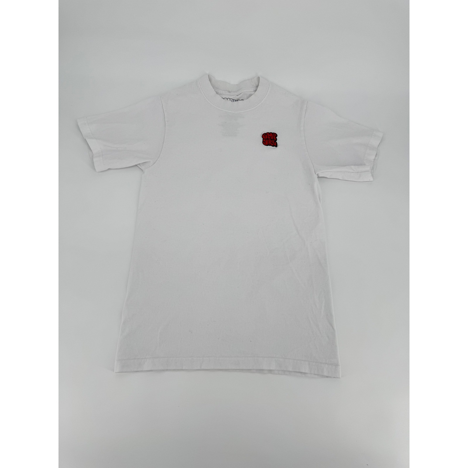 Empyre Mens White Short Sleeve Embroidered Logo Patch Cotton T-Shirt Small Skate gallery