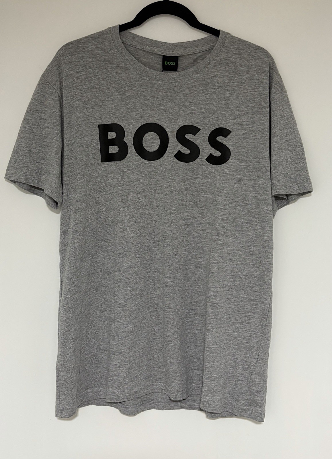Hugo Boss Men’s Gray Short Sleeve Black Velvet Crew Neck Tee Shirt Sz L NWT gallery