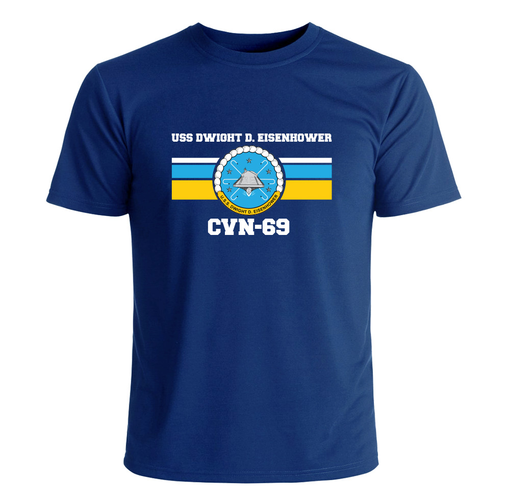 USS Dwight D. Eisenhower CVN-69 T-Shirt Crest US Navy Officially Licensed