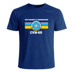USS Dwight D. Eisenhower CVN-69 T-Shirt Crest US Navy Officially Licensed