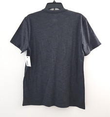 Sonoma Men Size M Black Stretch Tag-Free Button Henley Tee Short Sleeve T-Shirt