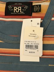 NWT! RRL Double RL By Ralph Lauren Striped Jacquard Pocket T-Shirt Men’s Size S
