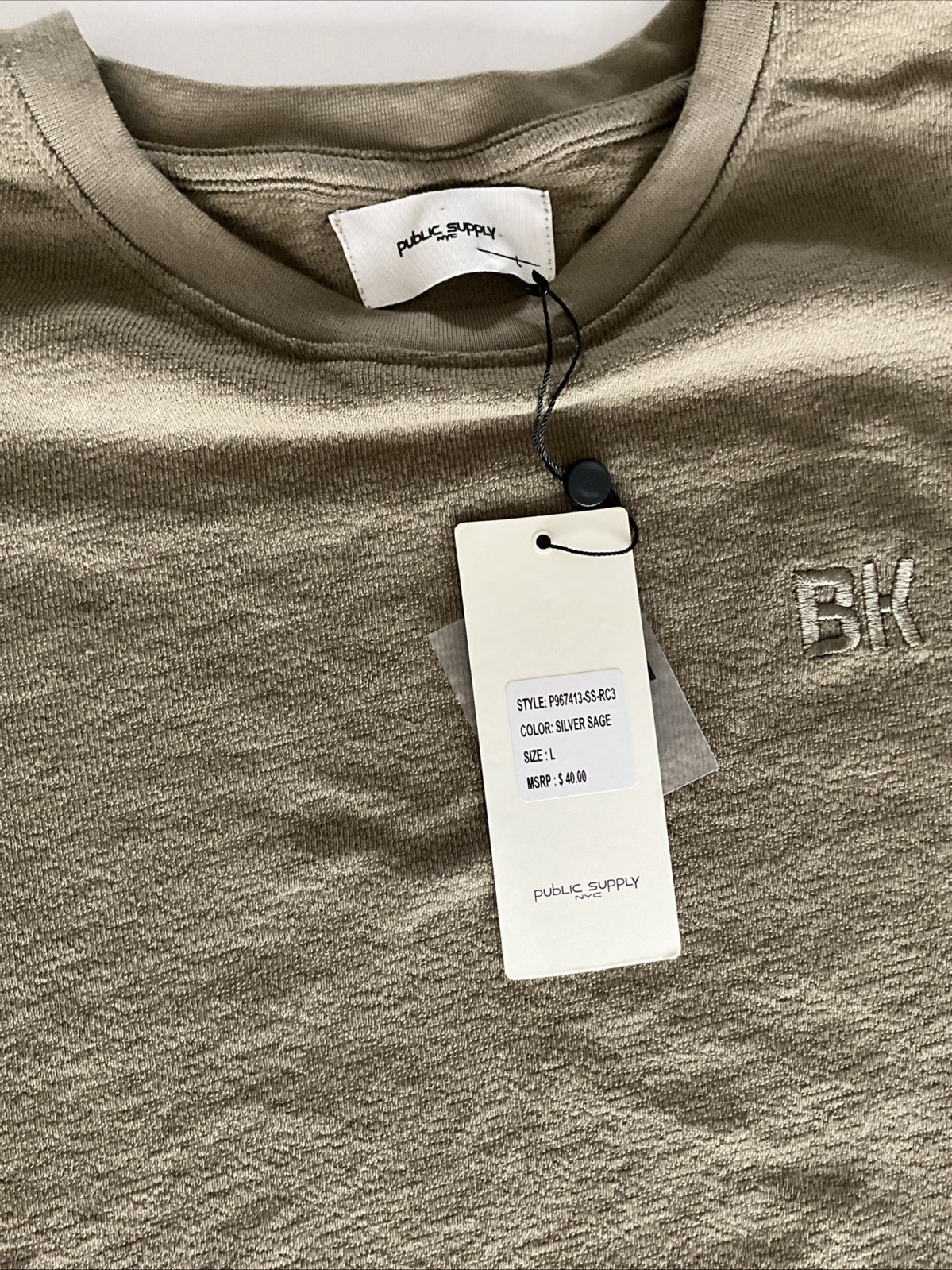 Public Supply Relaxed Fit LINEN Tee LARGE Olive NWT gallery