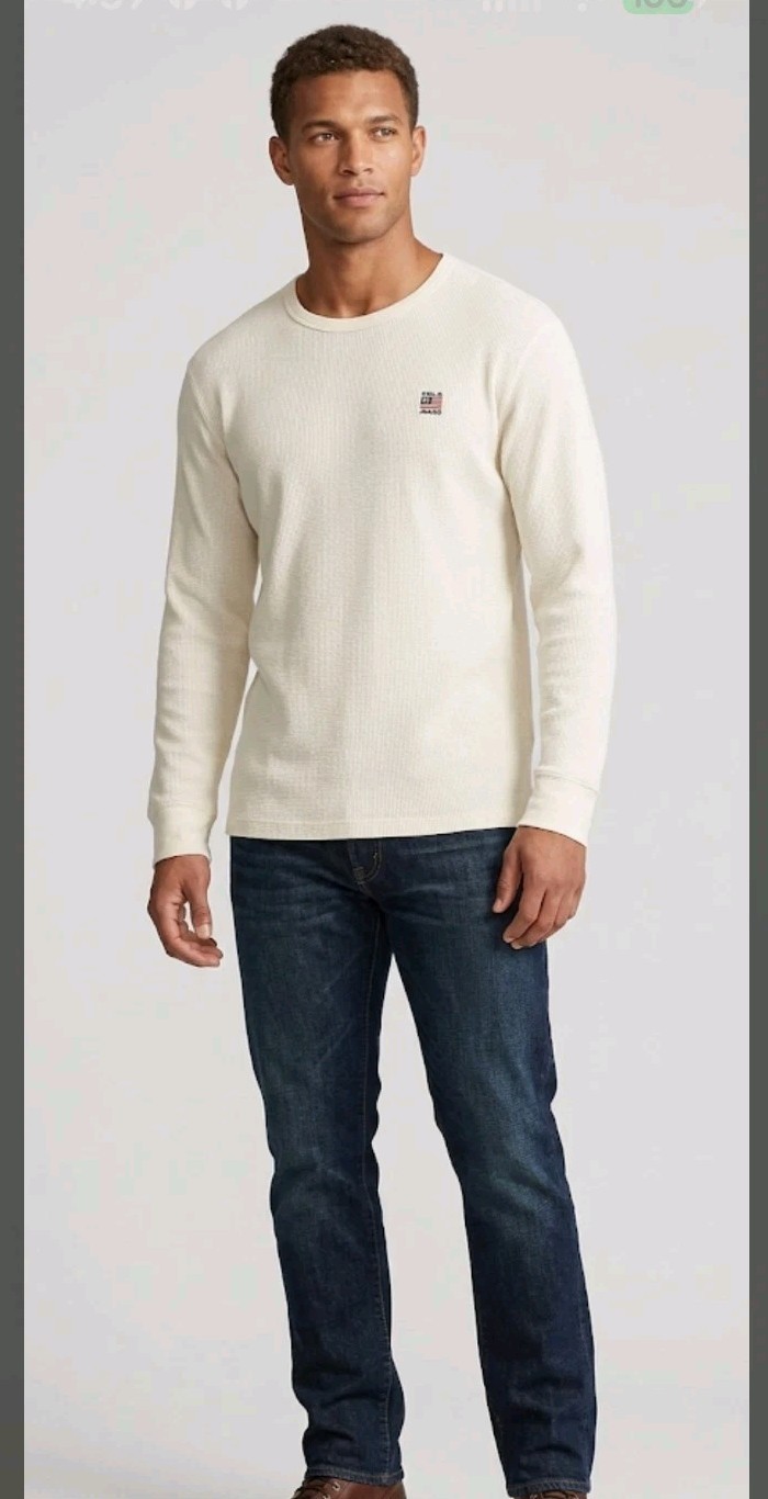 Polo Jeans Co Ralph Lauren Shirt Mens Large Waffle Knit Thermal RL Flag Logo gallery