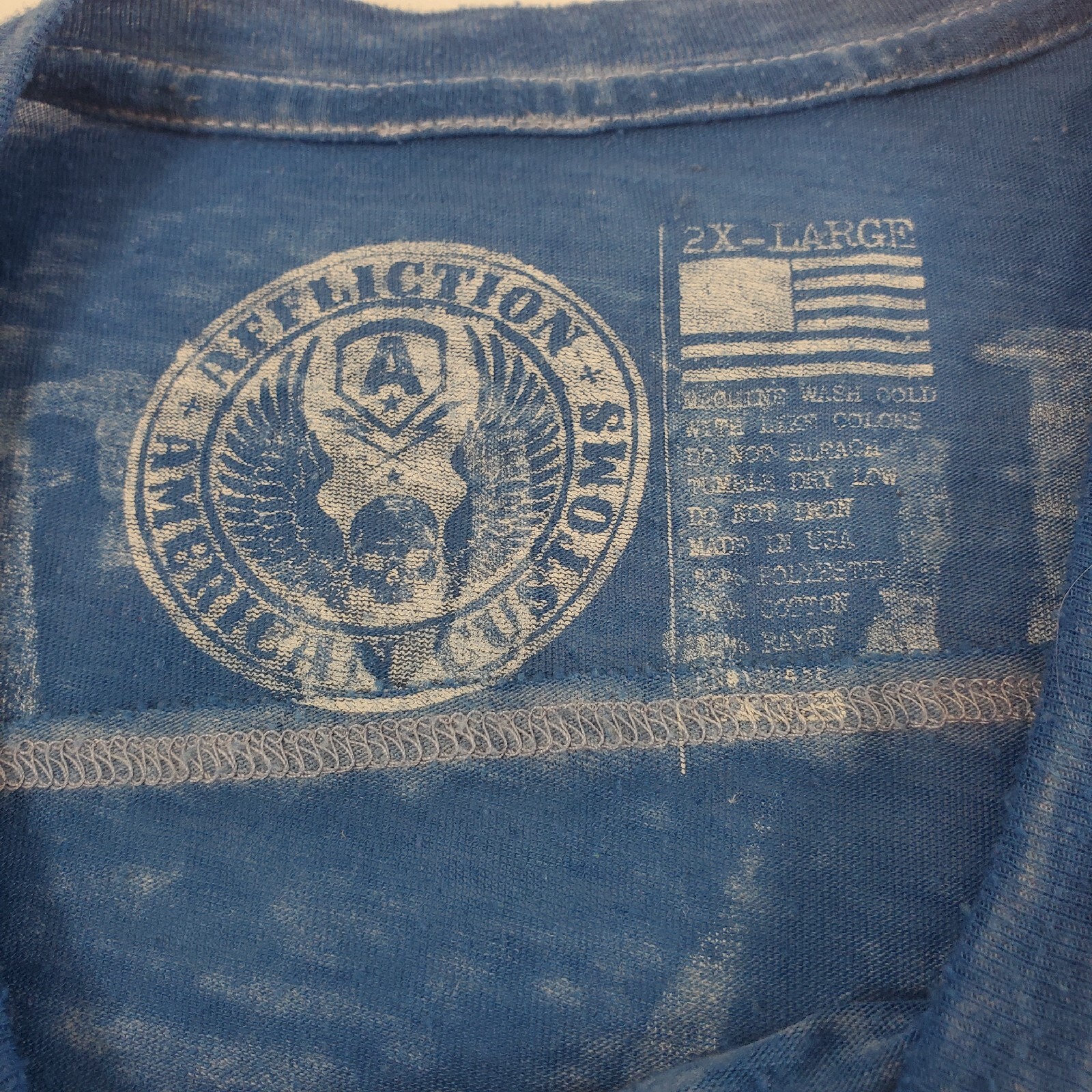 afflication men's shirt death riders blue burnout 2xl gallery