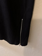 ZARA MAN Black Solid Crew Neck Short Sleeve T-Shirt Size M Side Zipper