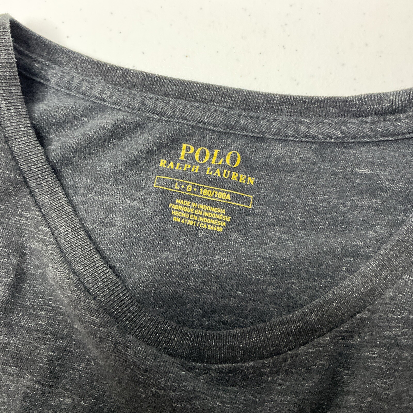 Polo Ralph Lauren Shirt Men Sz L Crewneck Short Sleeve Tee Charcoal Gray Pony gallery