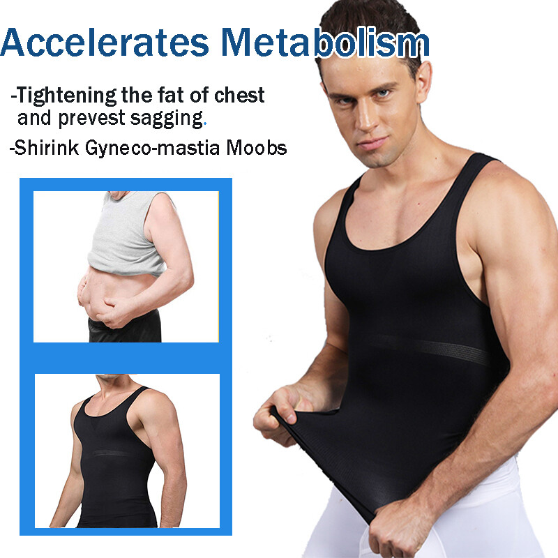Mens Slimming Tummy Slim Shirt Body Shaper Belly Girdle Underwear Shapewear Vest gallery
