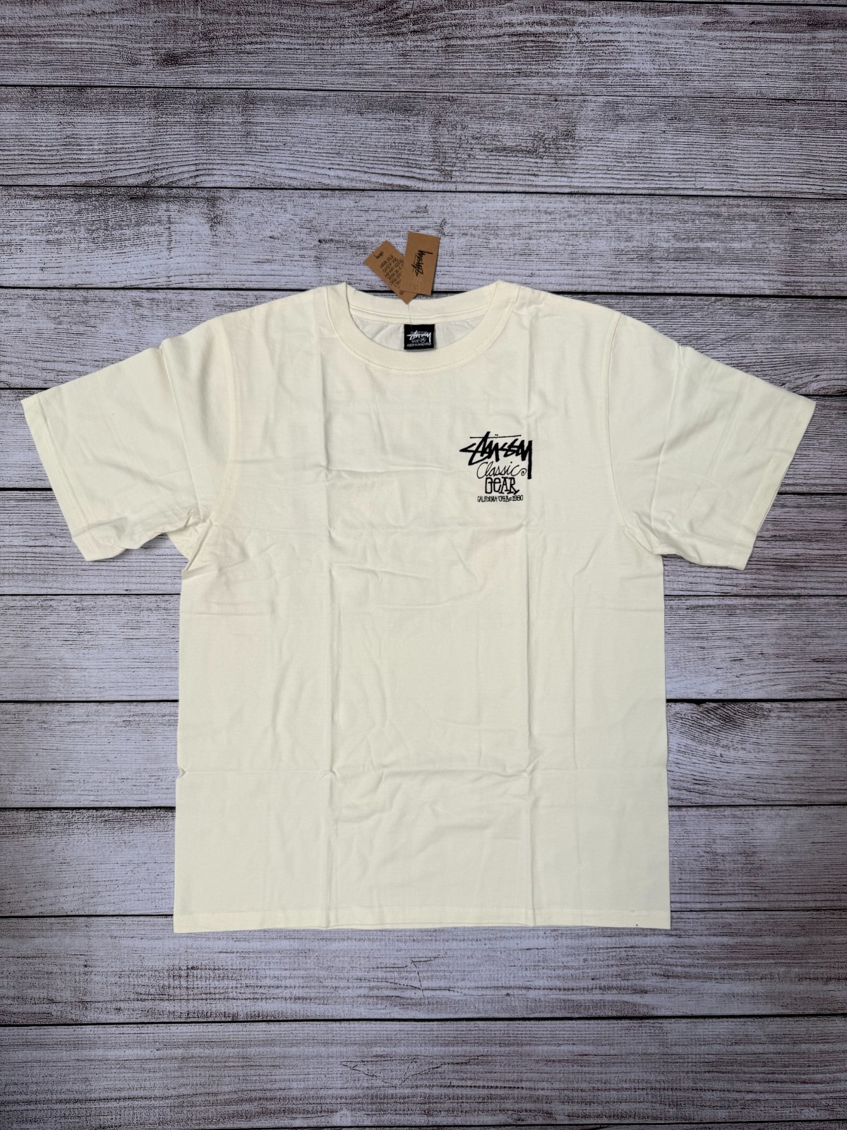 NEW Stussy Classic Gear Pigment Dyed Tee Natural Size S,M,L FREE SHIPPING gallery