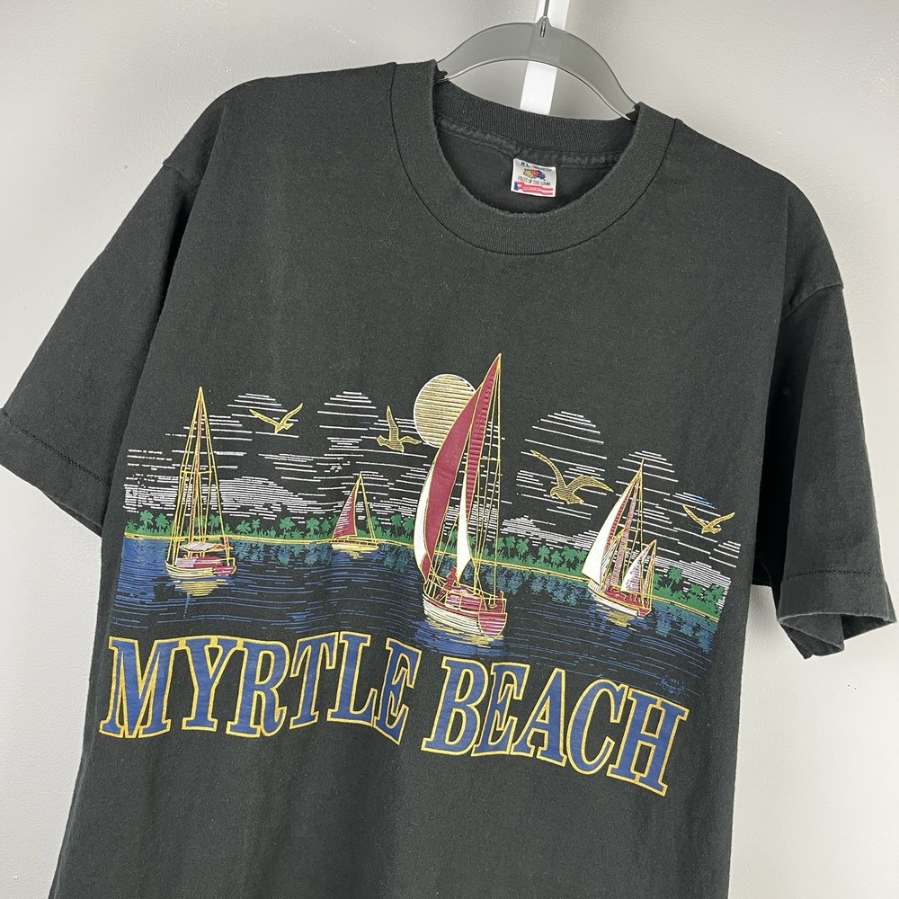 Vintage Myrtle Beach Single Stitch Graphic T-Shirt Size XL Fruit of the Loom