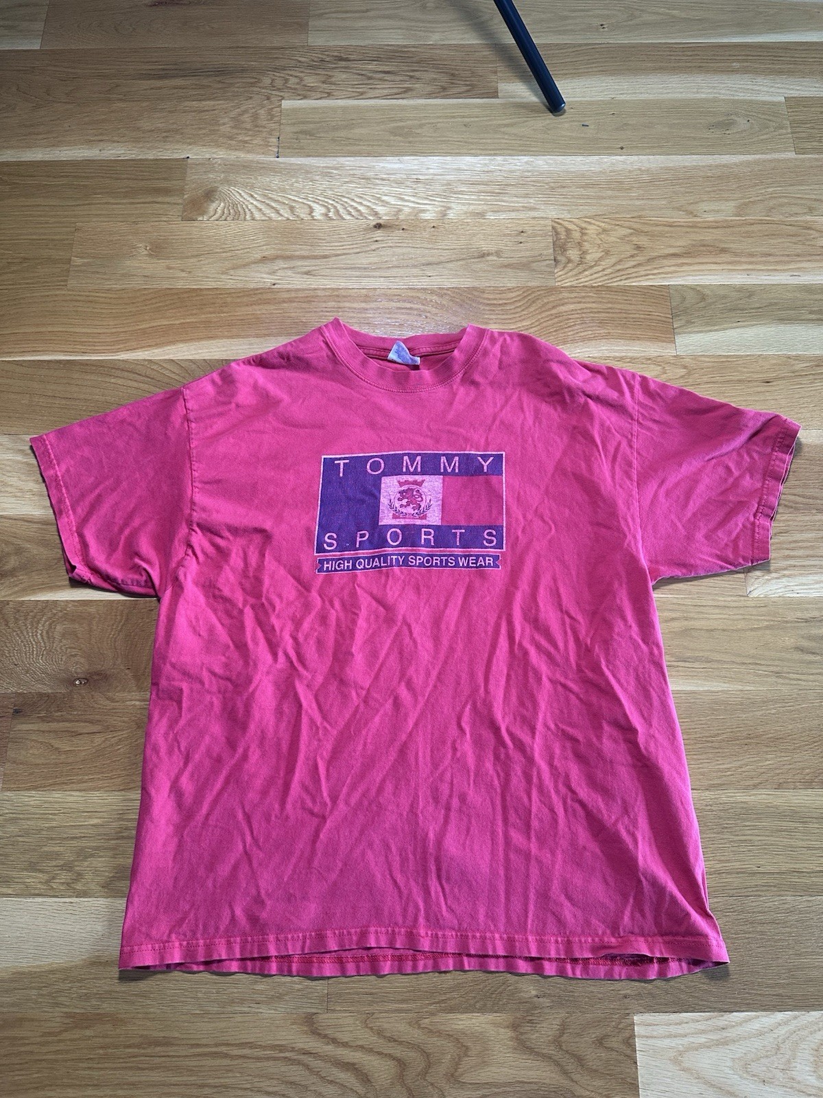 Hanes Beefy-T Men's XL Pink Short Sleeve Crew Neck Sports Graphic Logo Tee gallery