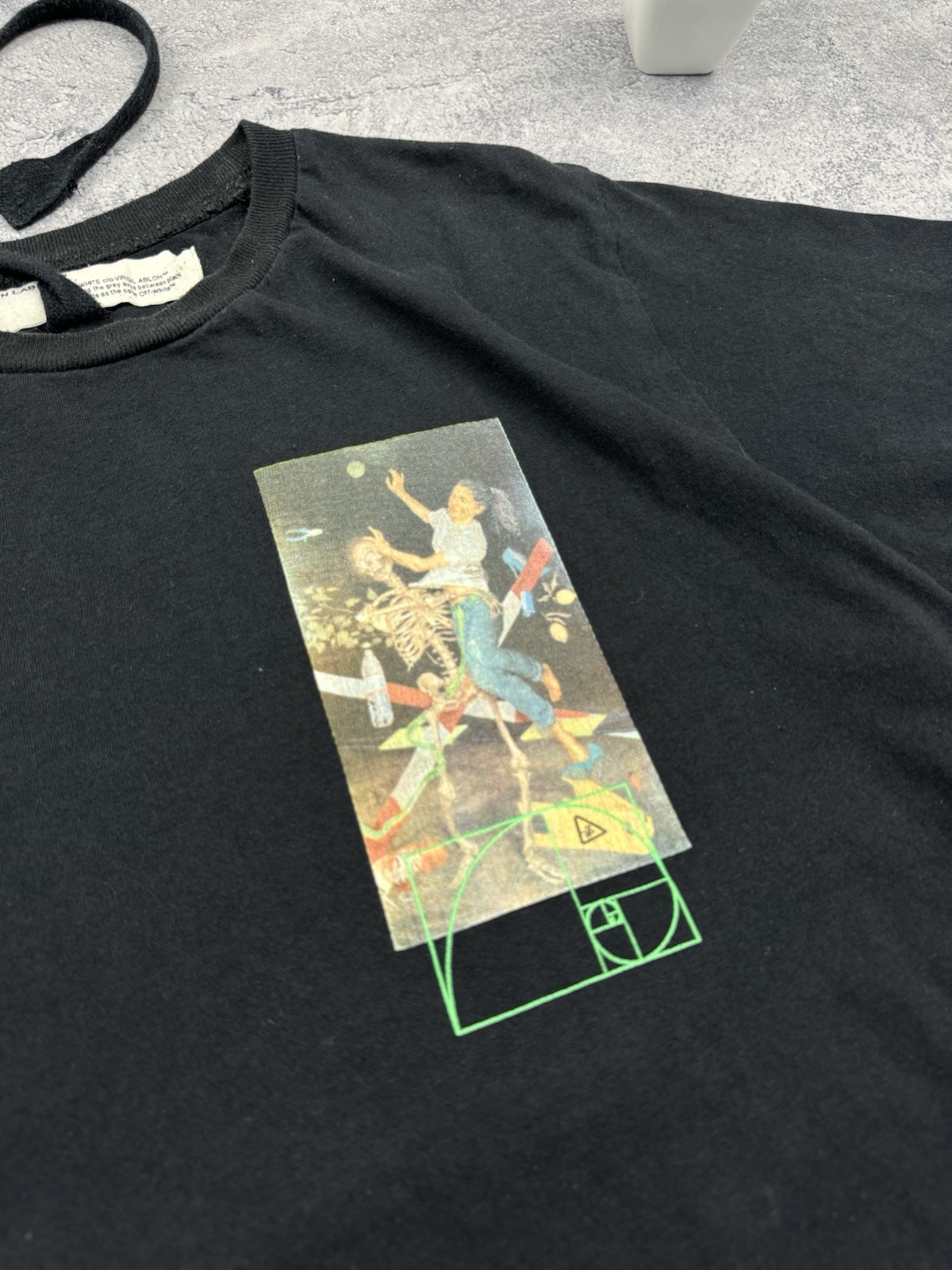 Off-White "Golden Ratio" Pascal Skeleton Graphic Black T-Shirt gallery