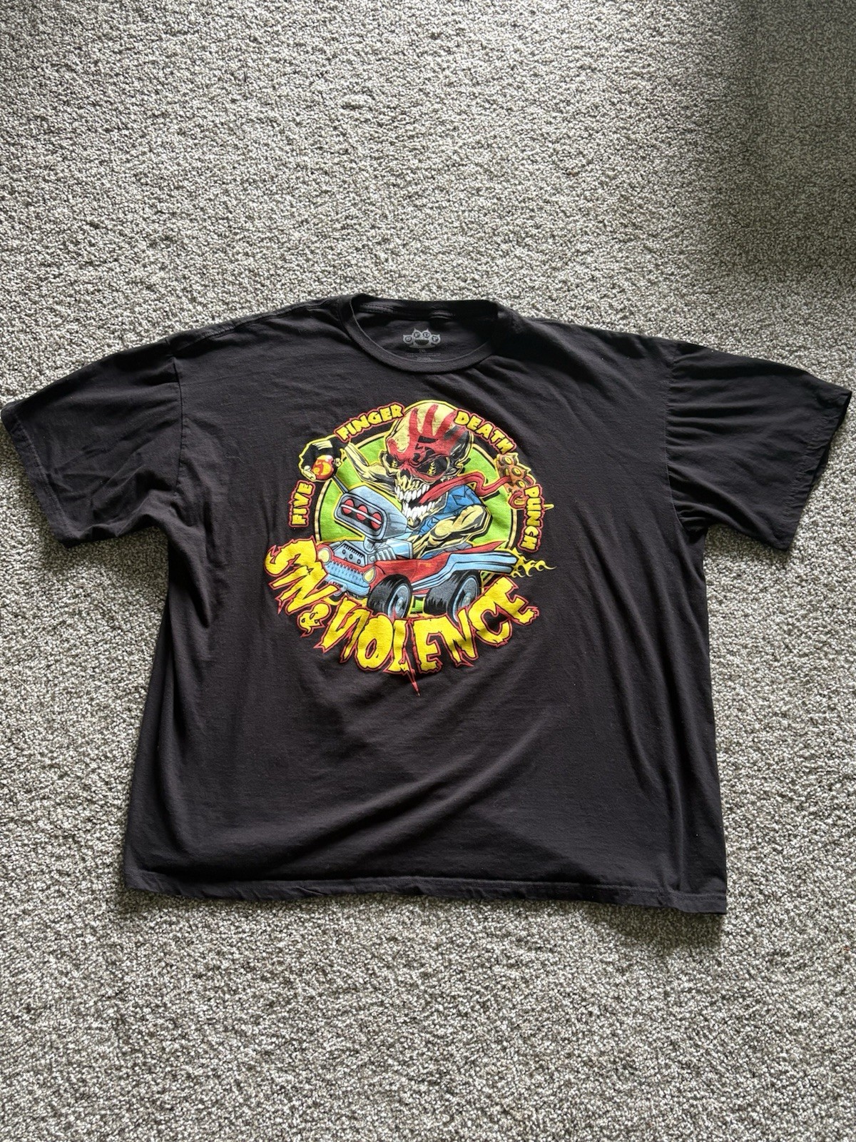 Five Finger Death Punch Men’s 2XL Black Knuckles Graphic Crew Neck T-Shirt