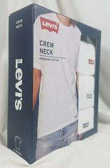 Levi’s 3 Pk Crew Neck T-Shirts Medium White 100% Premium Cotton, Tag-Free Levis