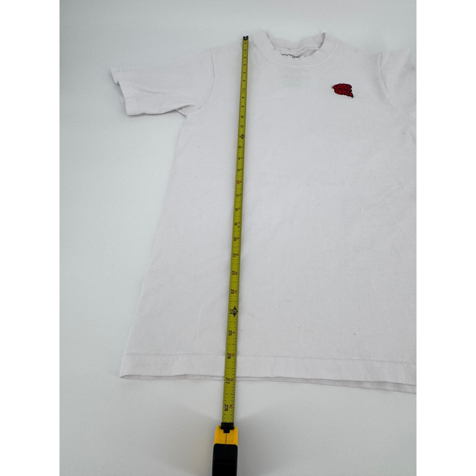 Empyre Mens White Short Sleeve Embroidered Logo Patch Cotton T-Shirt Small Skate gallery