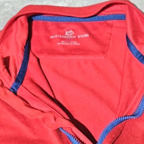 New! SOUTHERN TIDE T3-Red Poly/Spdx Cloth, Mens LS, 1/4.Zip, Pullover Shirt-(M) gallery