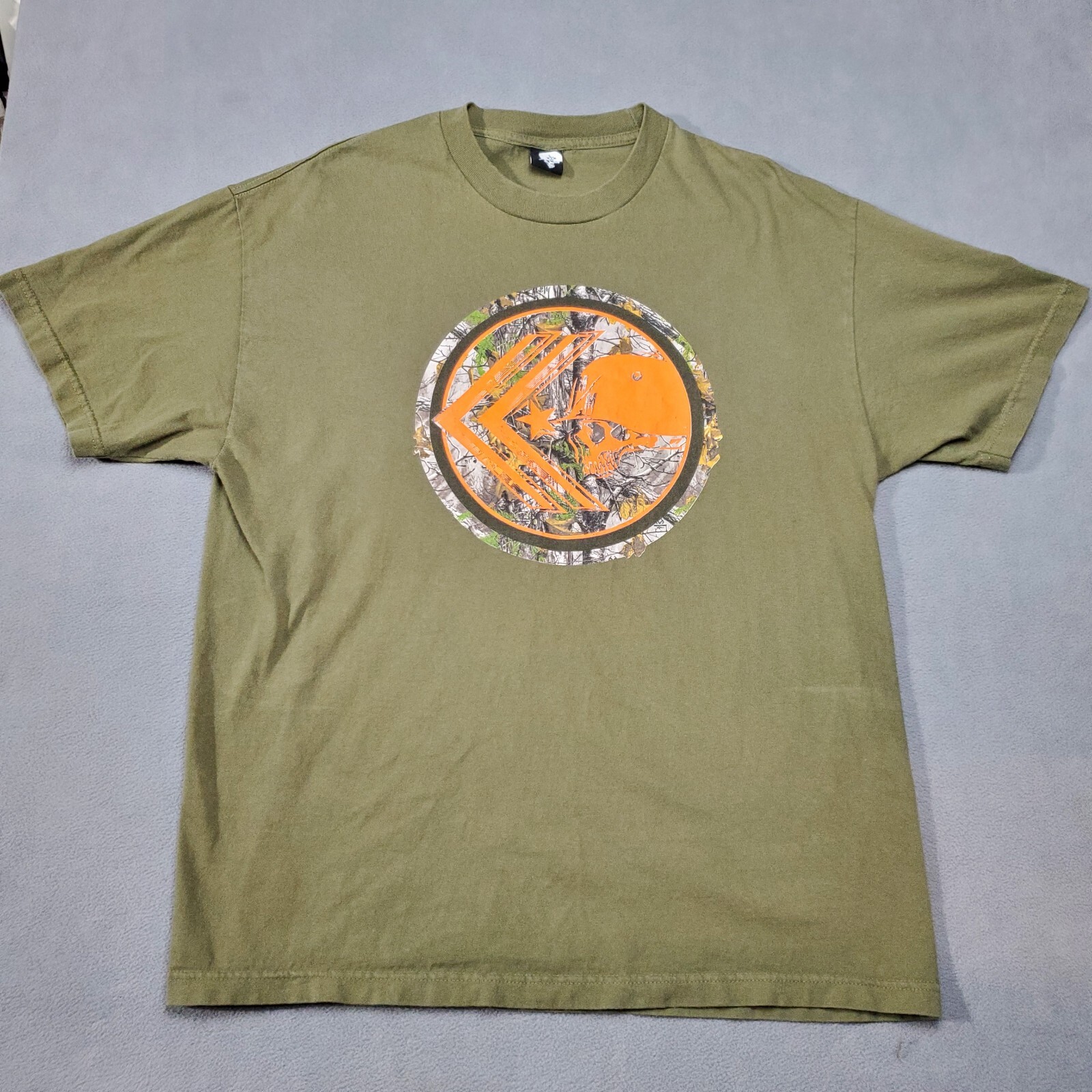 Metal Mulisha Shirt Mens Large Green Orange Camo Skull Y2K Motocross Grunge MMA