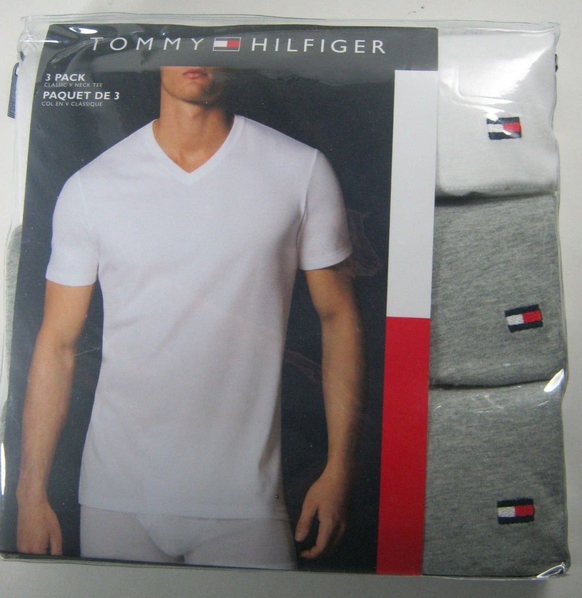 Tommy Hilfiger MEN's 3Pk V-neck Or Crew T-Shirts Undershirt 100% Cotton M L XL gallery