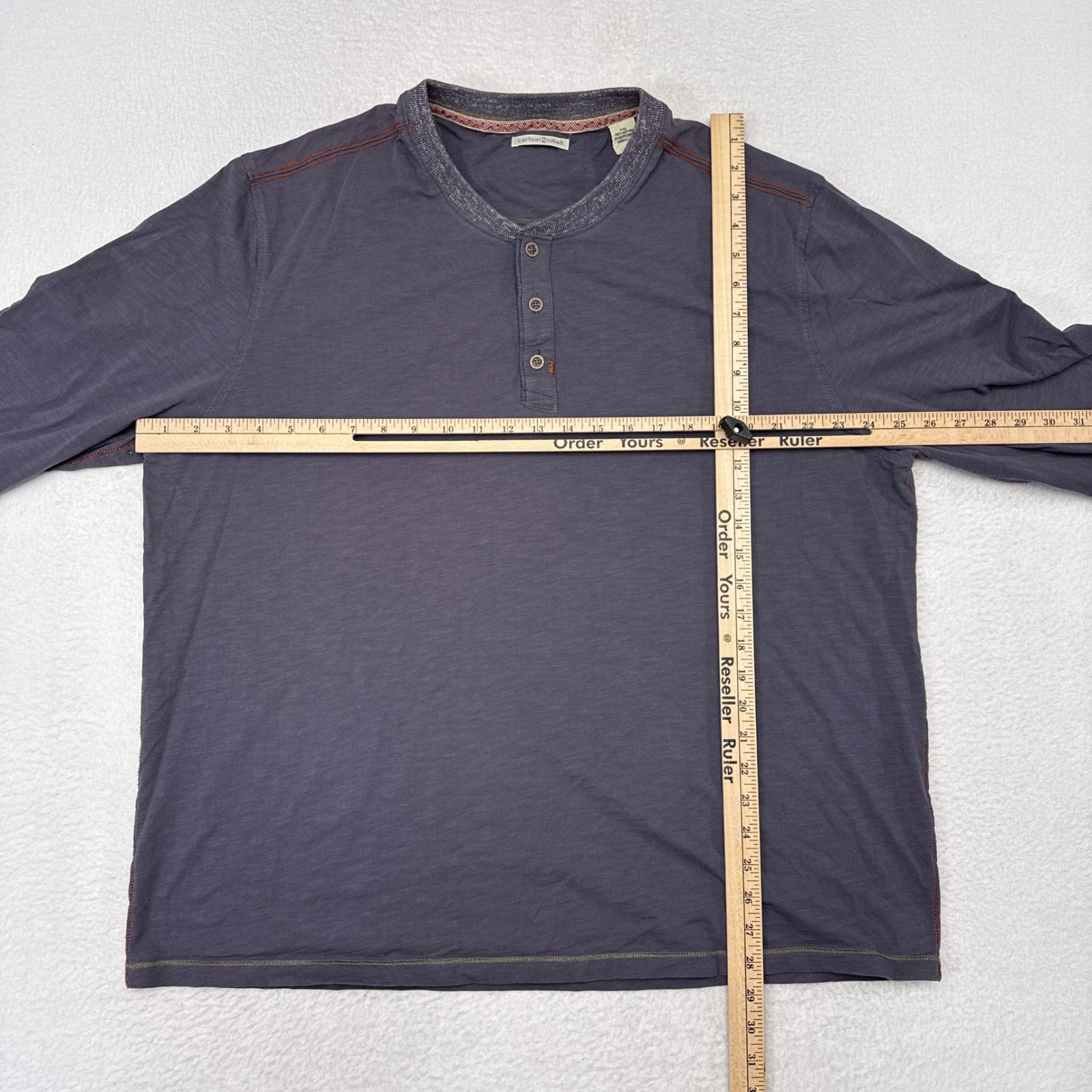 Carbon2Cobalt Henley Shirt Mens Size XXL Gray Long Sleeve Casual Menswear gallery