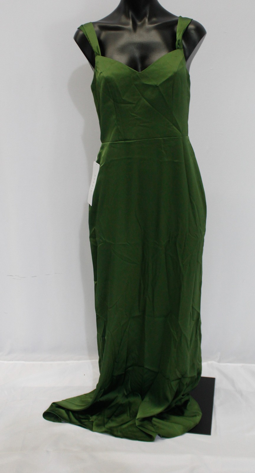 Azazie Women’s Sheath Pleated Stretch Satin Dress EH6 Juniper Size A6 NWT