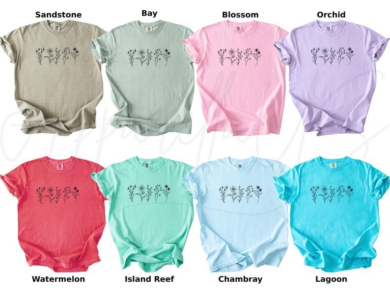 Comfort Colors Wildflower Shirt, Flower Shirt, Nature Shirt, Floral Cottagecore gallery