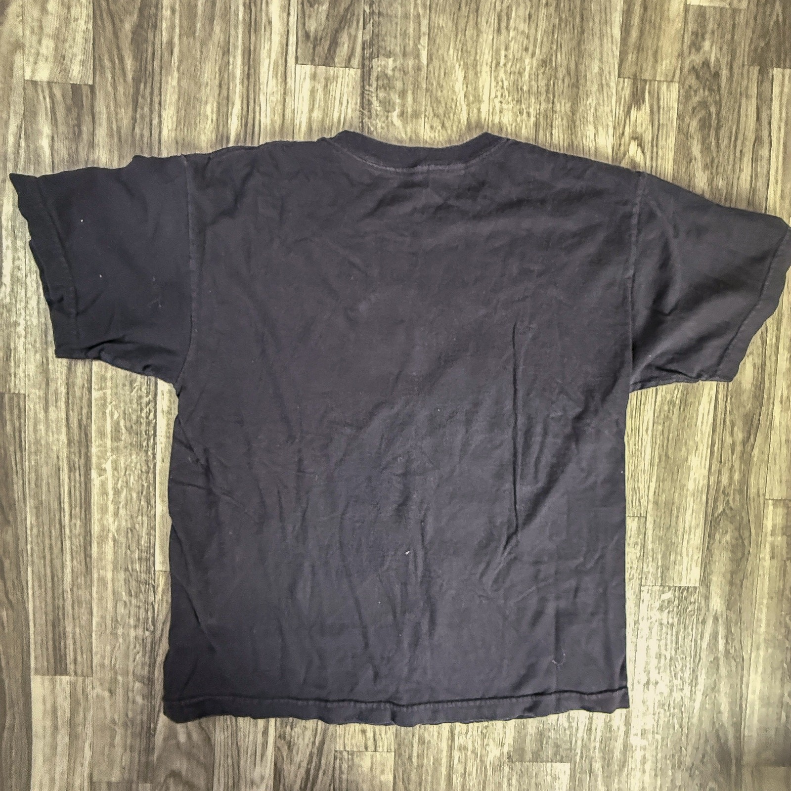 VANS Off The Wall Distressed Logo T-Shirt Black Teal Yellow Graphic Skate Tee gallery