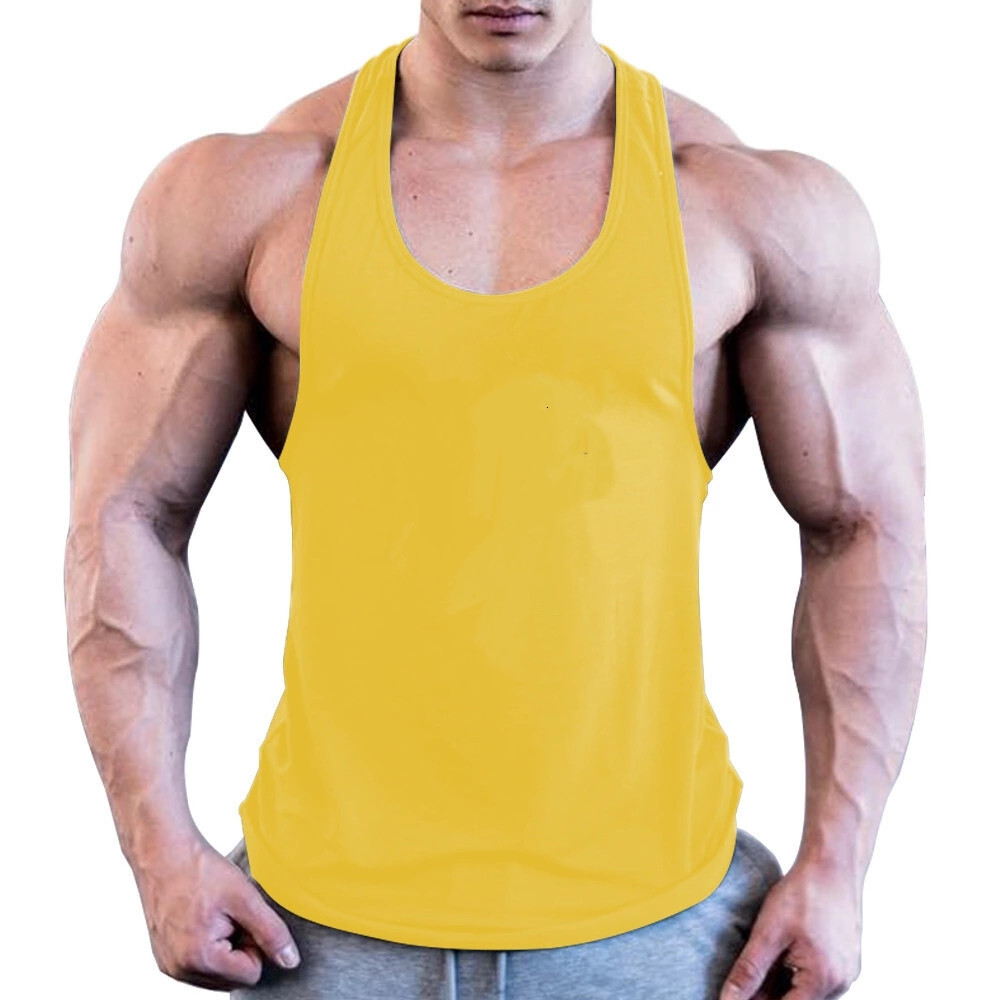 Men's Gym Singlet Tank Top Tee Stringer Bodybuilding Y-Back Muscle Fitness Vest gallery