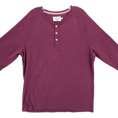 The Normal Brand Henley Long Sleeve Shirt Maroon Red Size XL