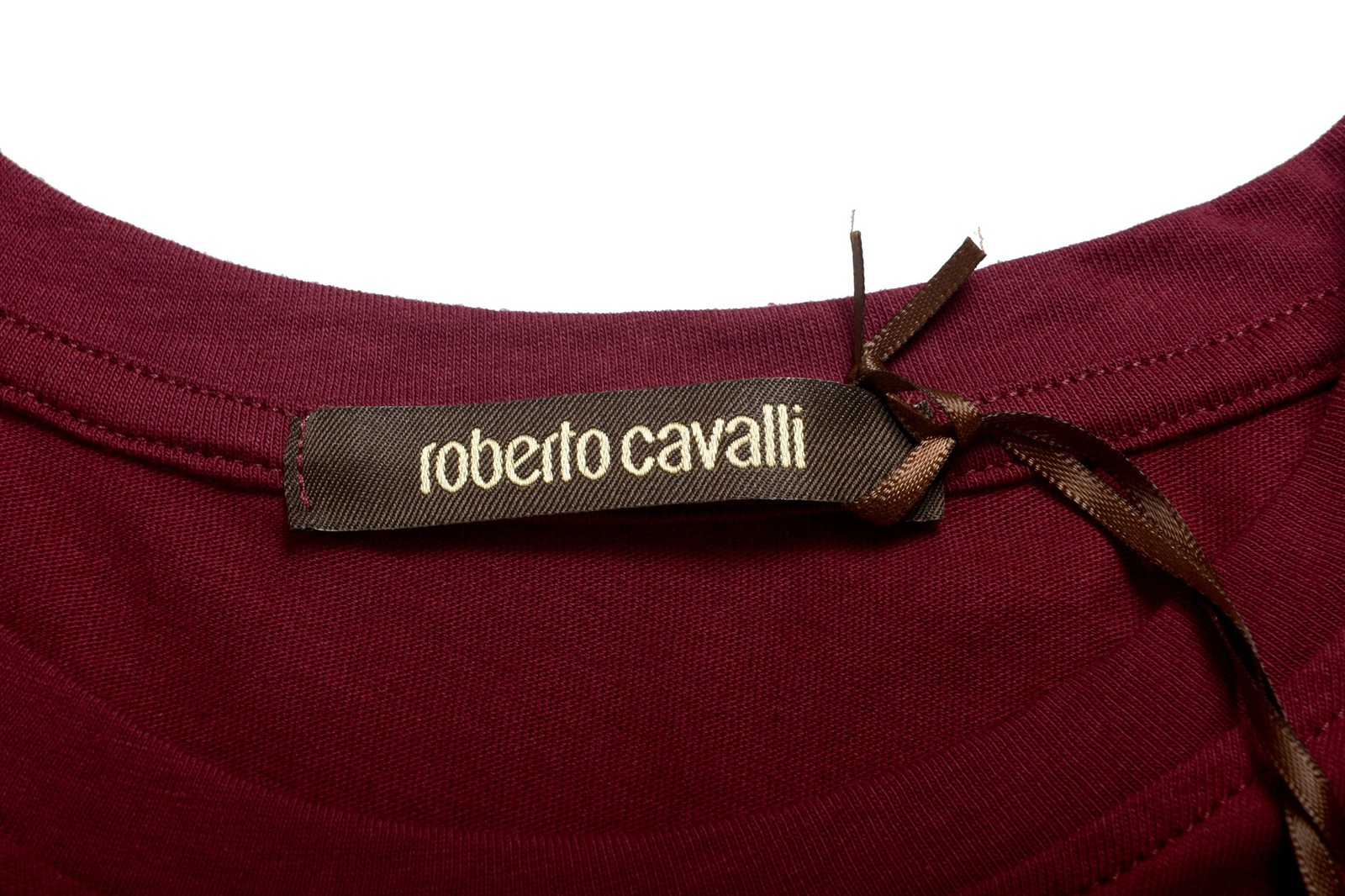 Roberto Cavalli Men's Burgundy Graphic Print Crewneck T-Shirt US M IT 50 gallery