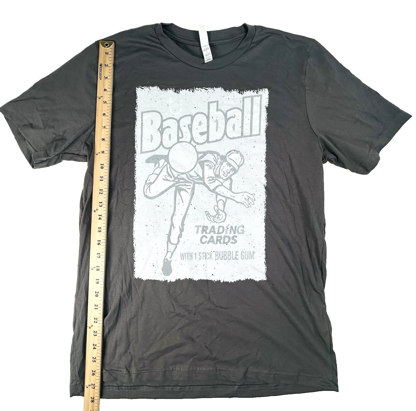 Retro Topps Baseball Trading Cards Distressed Cotton Gray T-Shirt Unisex Large gallery