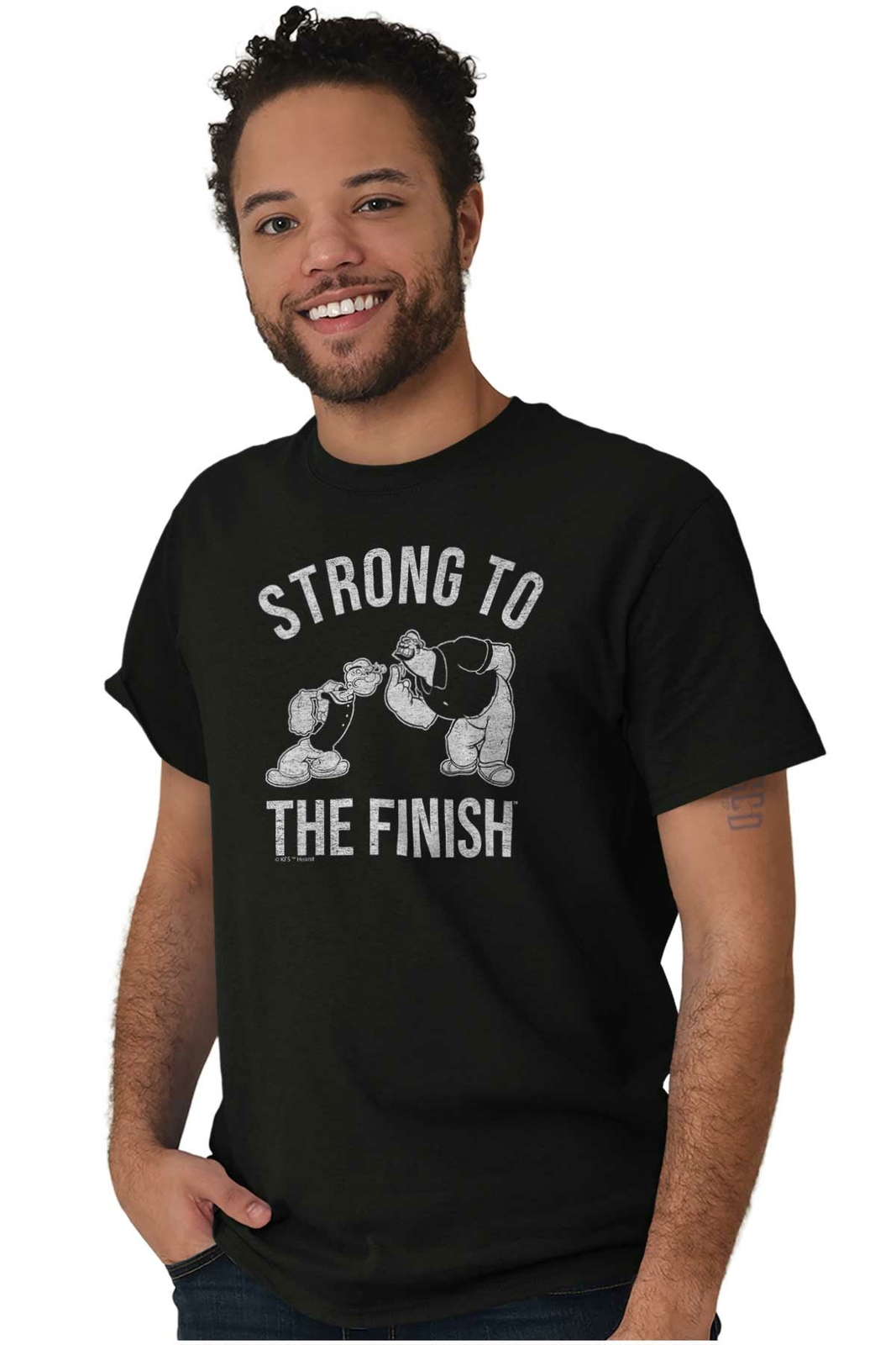 Vintage Popeye Bluto Strong Gym Workout Gift Mens Casual Crewneck T Shirts Tees gallery