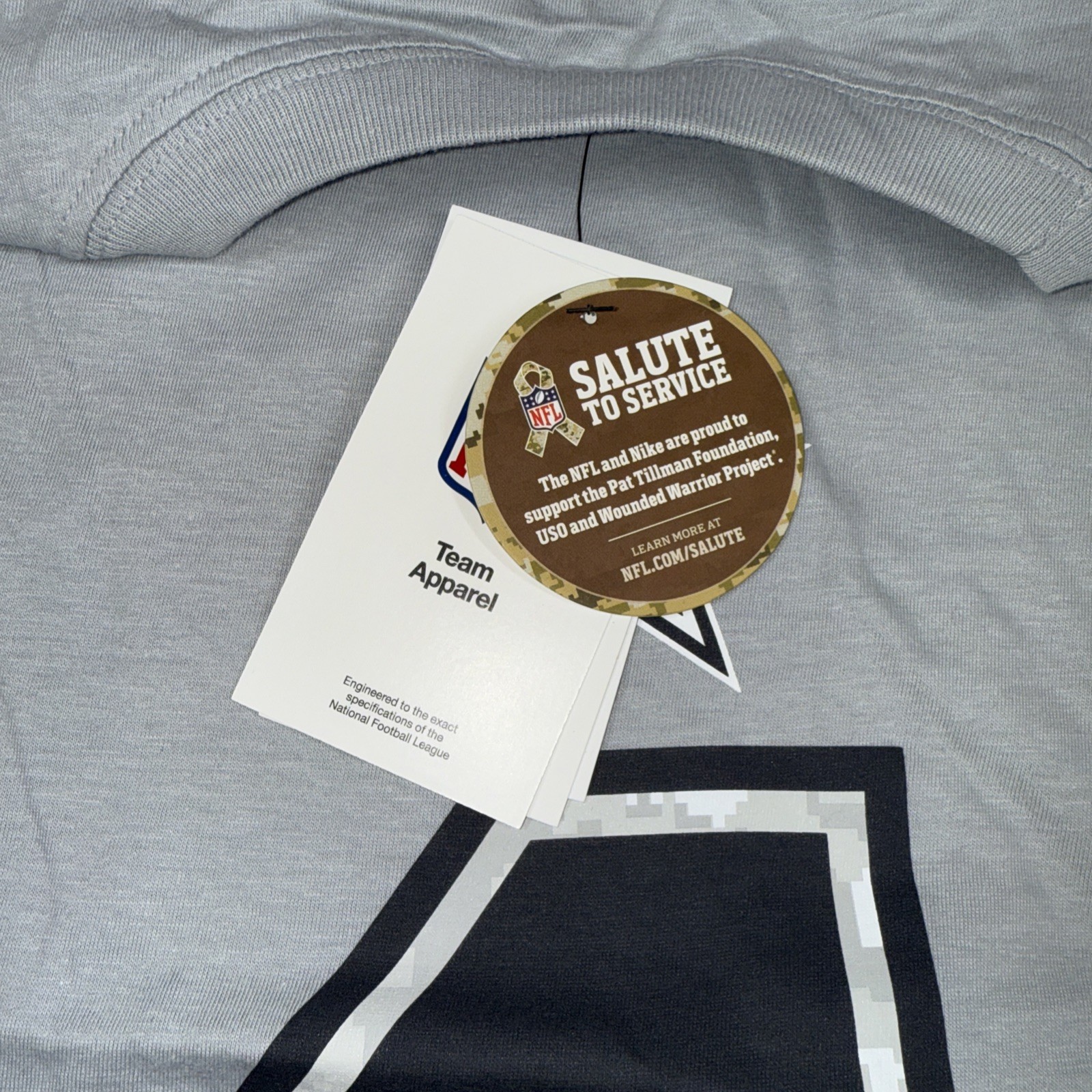 Nike Dallas Cowboys Dak Prescott Mens XL Grey Salute to Service T-Shirt gallery