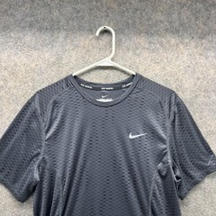 Nike Shirt Men Medium Black Athletic Dri fit Polyester Miler Fuse SS Running