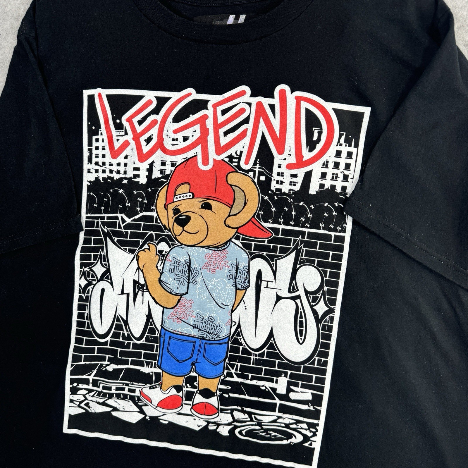 Bailey Apparel Legend Bear Graphic Tee Black 2XL Streetwear Hip Hop Urban Art gallery