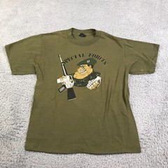 US Army Special Forces Commando Military Graphic Shirt Size 18-20 Vintage 80s